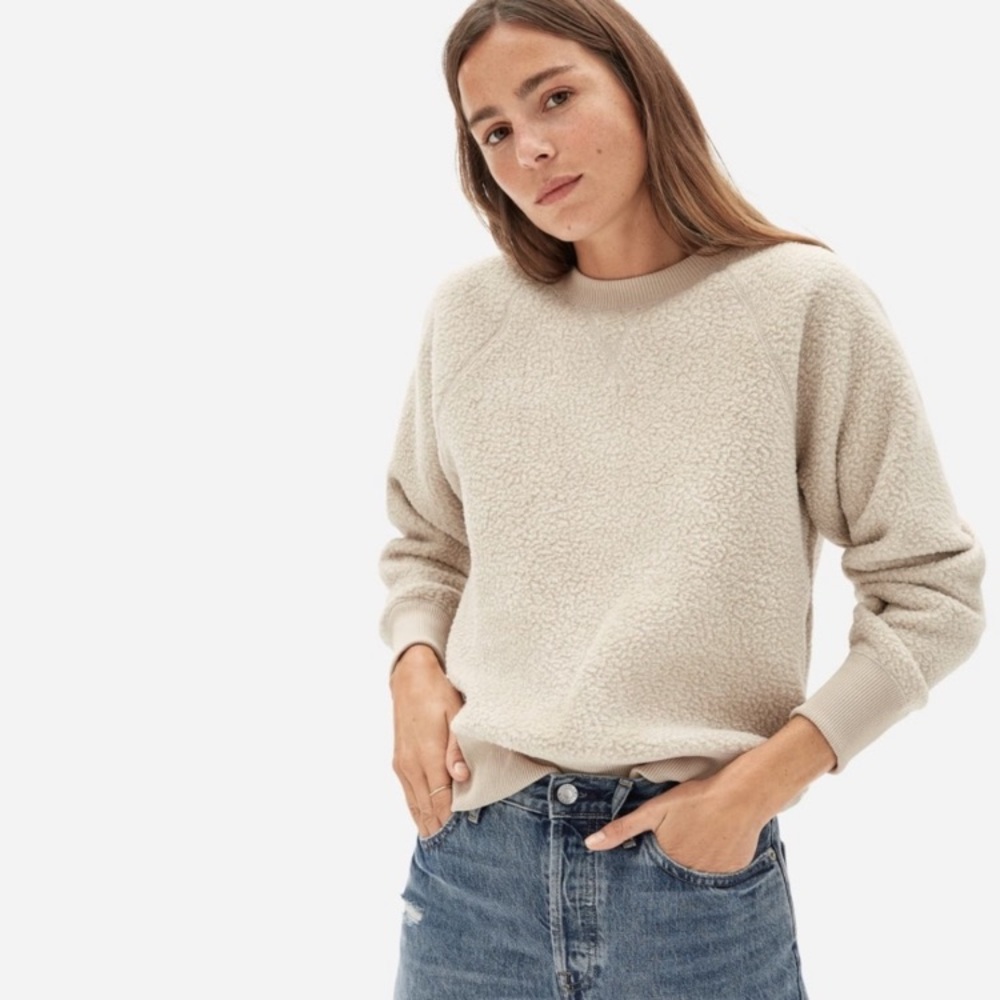 Everlane The Renew Fleece Raglan Sweatshirt Oat
